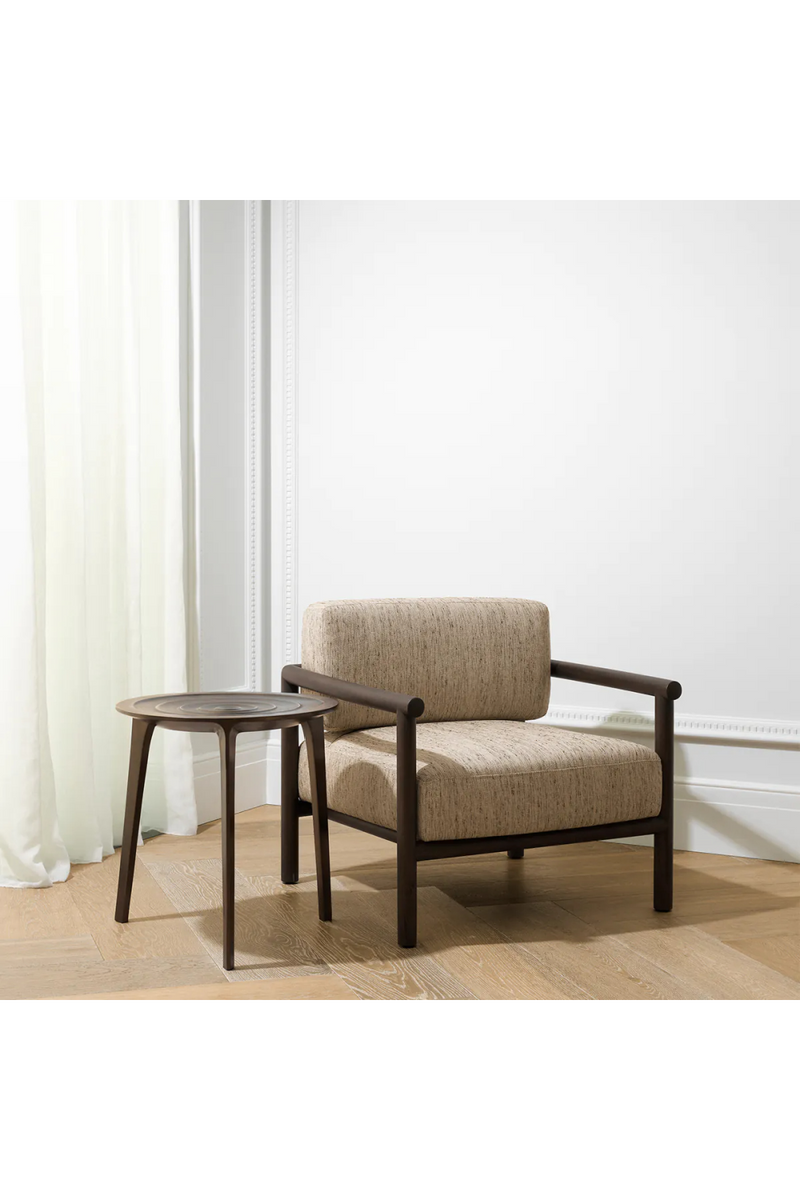 Table D’appoint Ronde Finition Bronze | Eichholtz Granito | OROA.fr