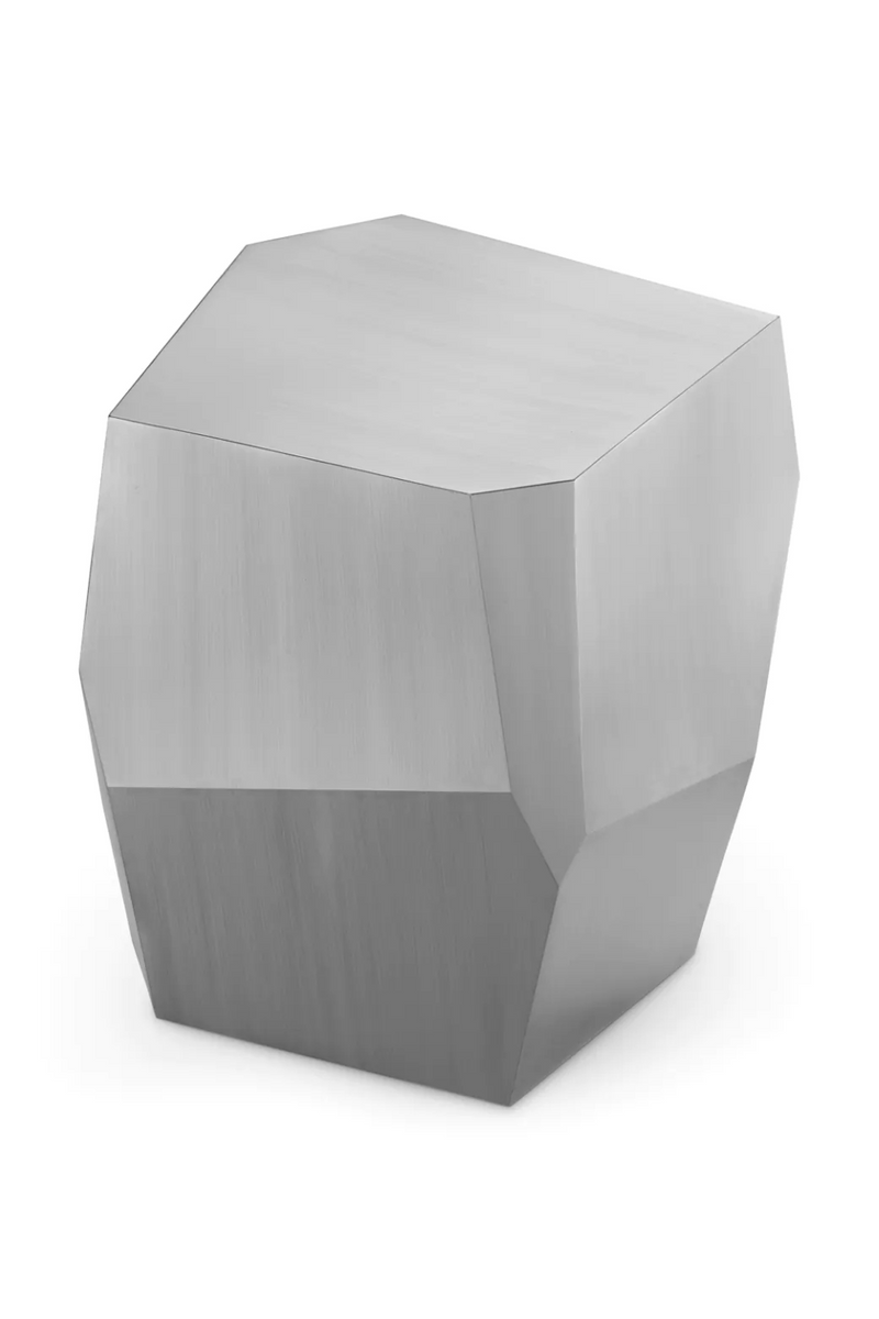 Table D’appoint Facettée en Acier Brossé | Eichholtz Ramiro | OROA.fr