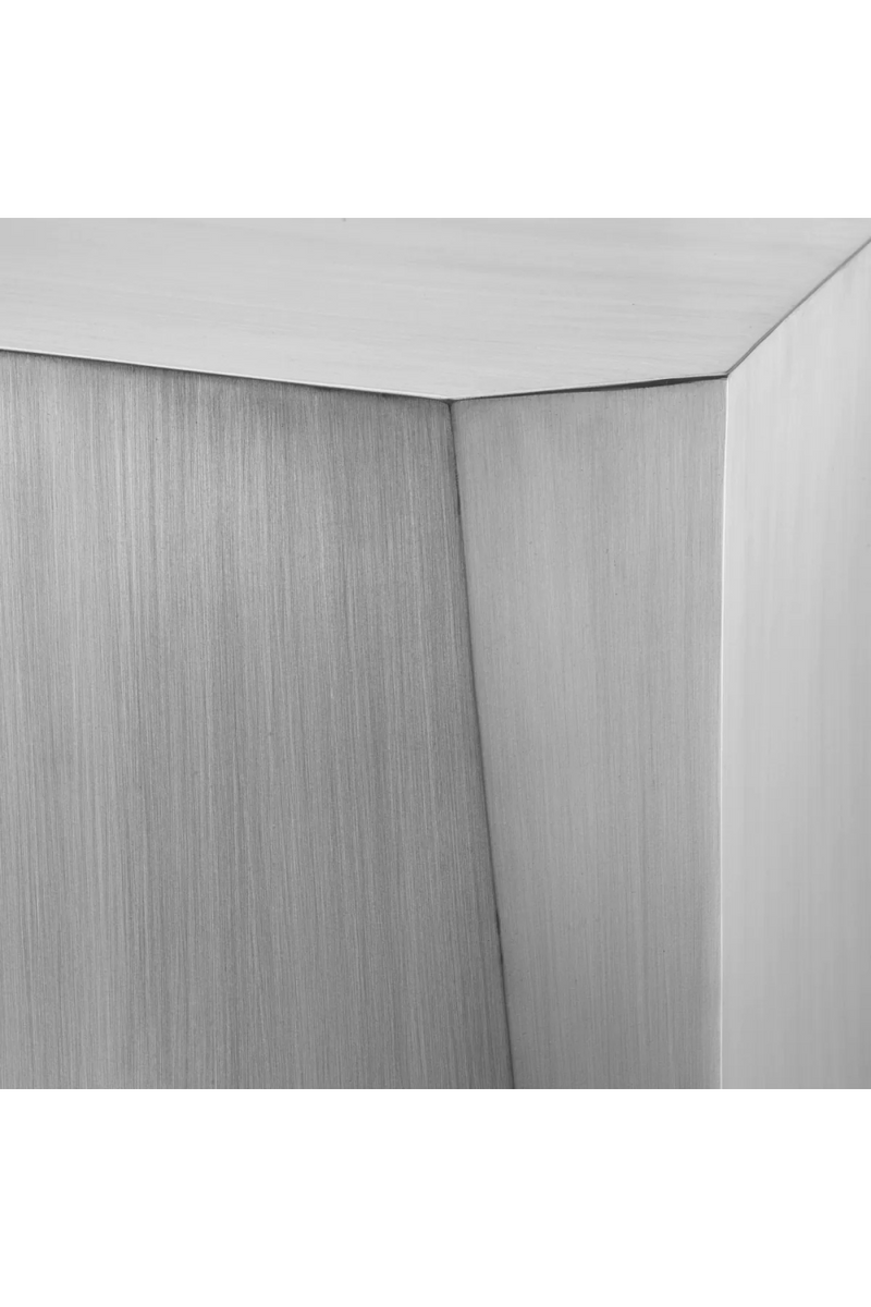 Table D’appoint Facettée en Acier Brossé | Eichholtz Ramiro | OROA.fr
