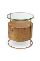 Table De Nuit En Chêne Sculpté A 1 Tiroir | Eichholtz Velutto | OROA.fr