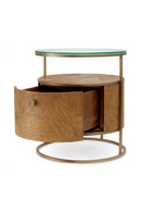 Table De Nuit En Chêne Sculpté A 1 Tiroir | Eichholtz Velutto | OROA.fr