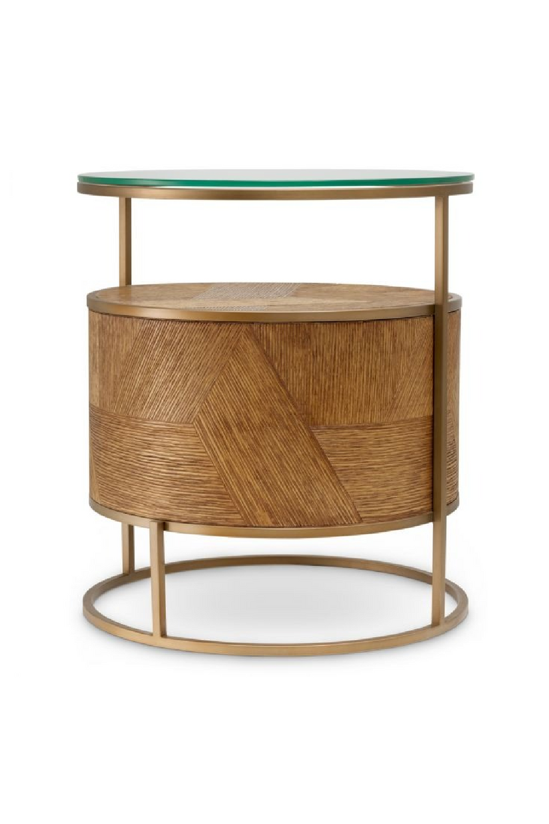 Table De Nuit En Chêne Sculpté A 1 Tiroir | Eichholtz Velutto | OROA.fr