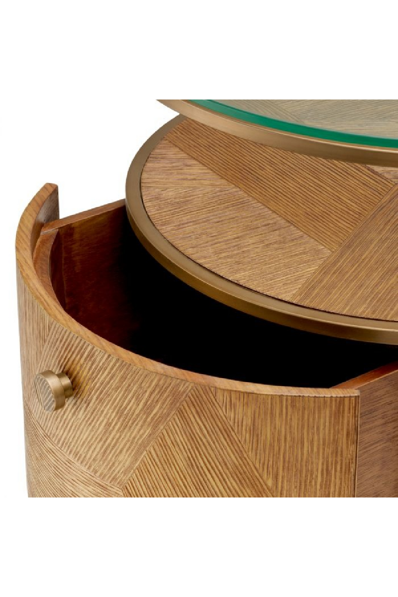 Table De Nuit En Chêne Sculpté A 1 Tiroir | Eichholtz Velutto | OROA.fr