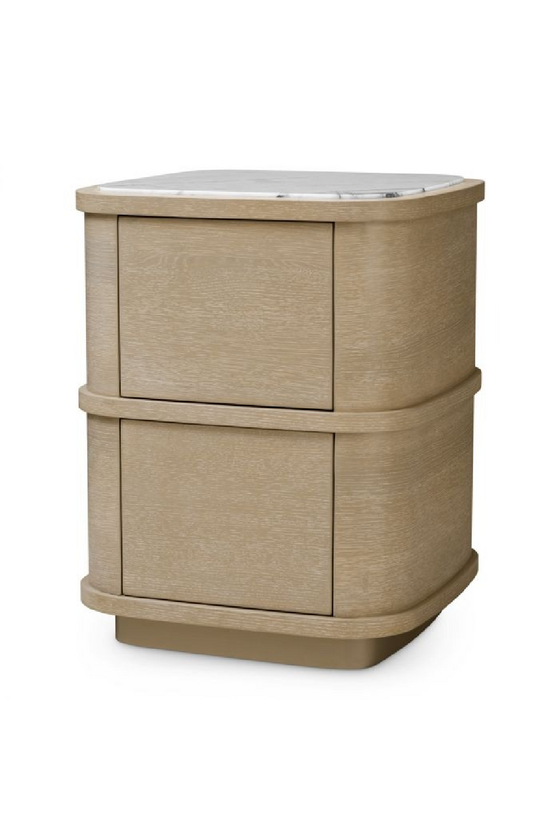 Table De Nuit A Deux Tiroirs Avec Plateau En Marbre | Eichholtz Cabana | OROA.fr