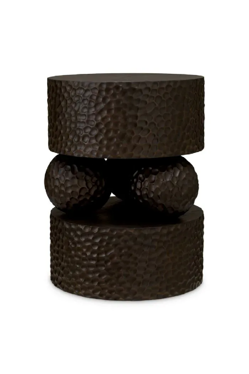 Table d’Appoint en Chêne Ébène Martelé | Eichholtz Thoren | OROA.fr