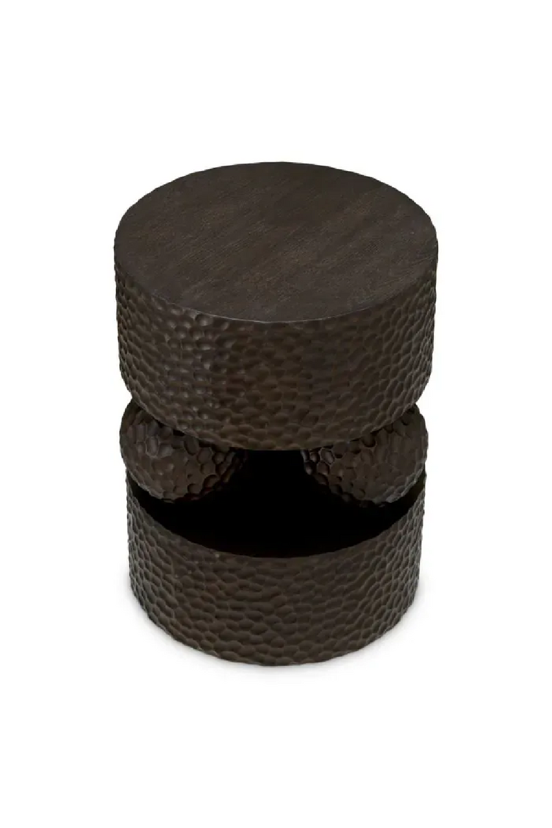 Table d’Appoint en Chêne Ébène Martelé | Eichholtz Thoren | OROA.fr