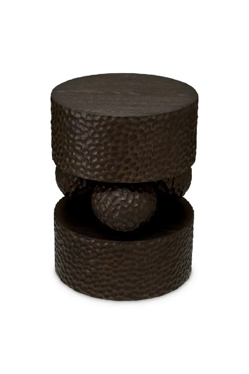 Table d’Appoint en Chêne Ébène Martelé | Eichholtz Thoren | OROA.fr