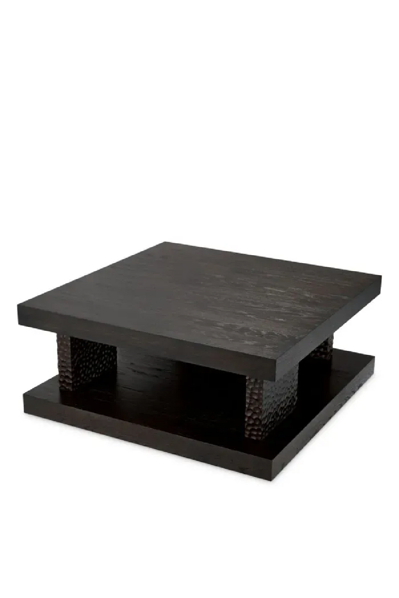 Table Basse Martelée en Chêne Ébène | Eichholtz Bravon | OROA.fr