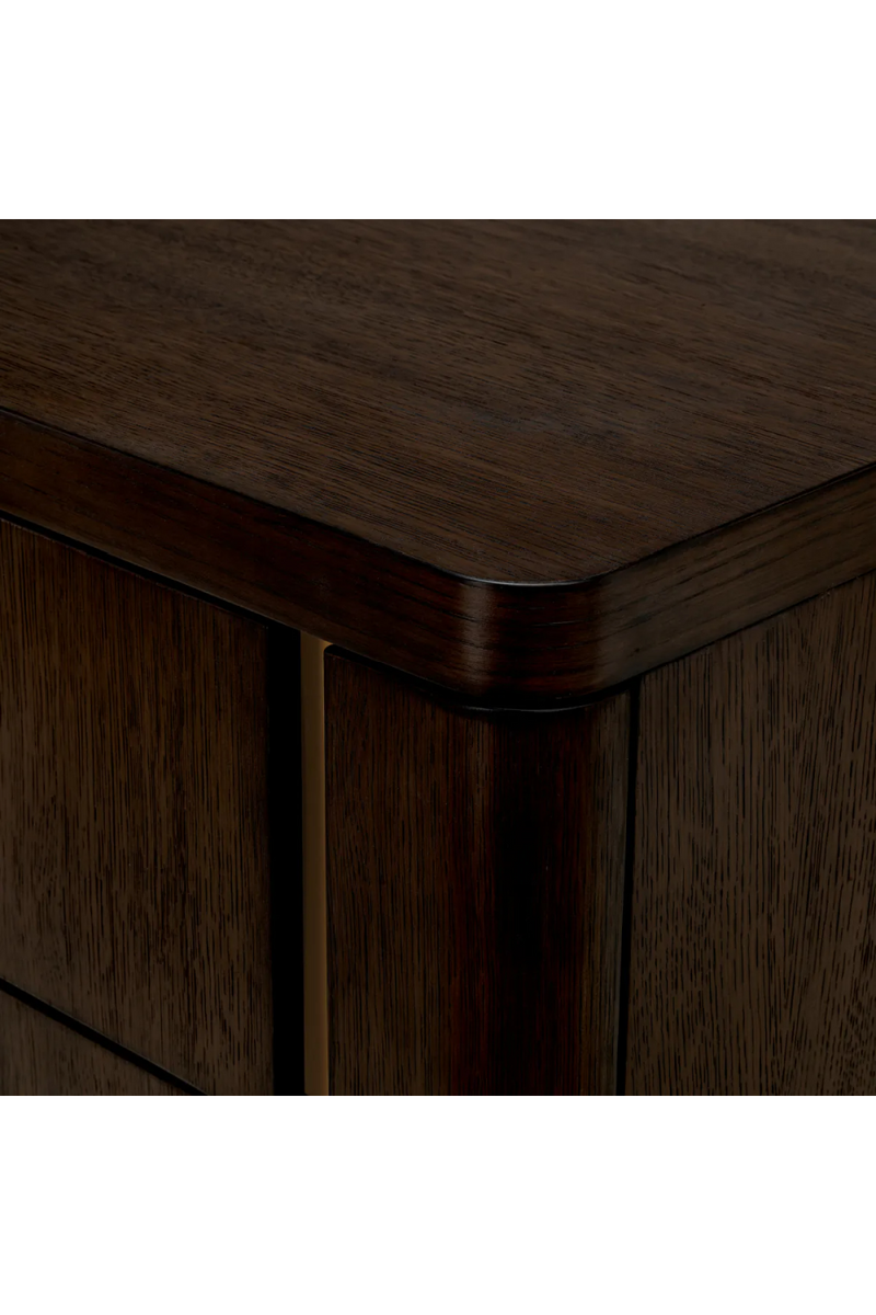 Table de Chevet 2 Diroirs en Chêne Brun S | Eichholtz Modesto | OROA.fr