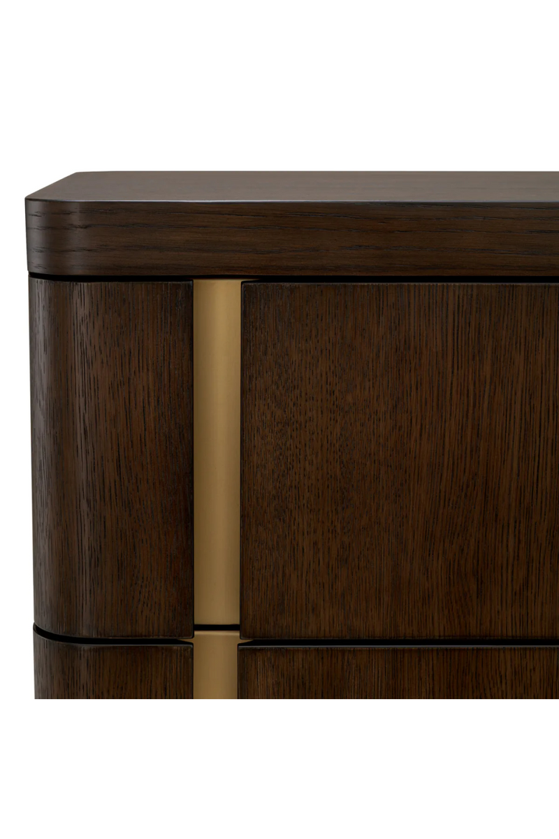 Table de Chevet 2 Diroirs en Chêne Brun S | Eichholtz Modesto | OROA.fr