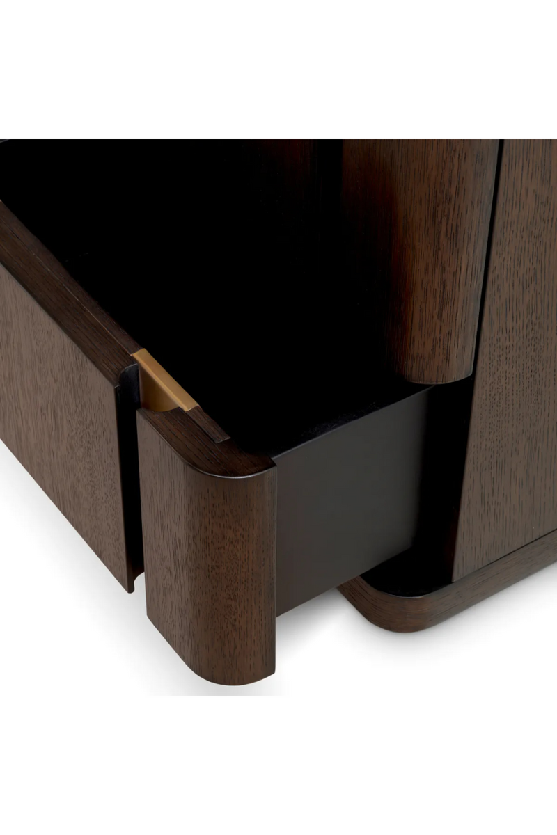 Table de Chevet 2 Diroirs en Chêne Brun S | Eichholtz Modesto | OROA.fr