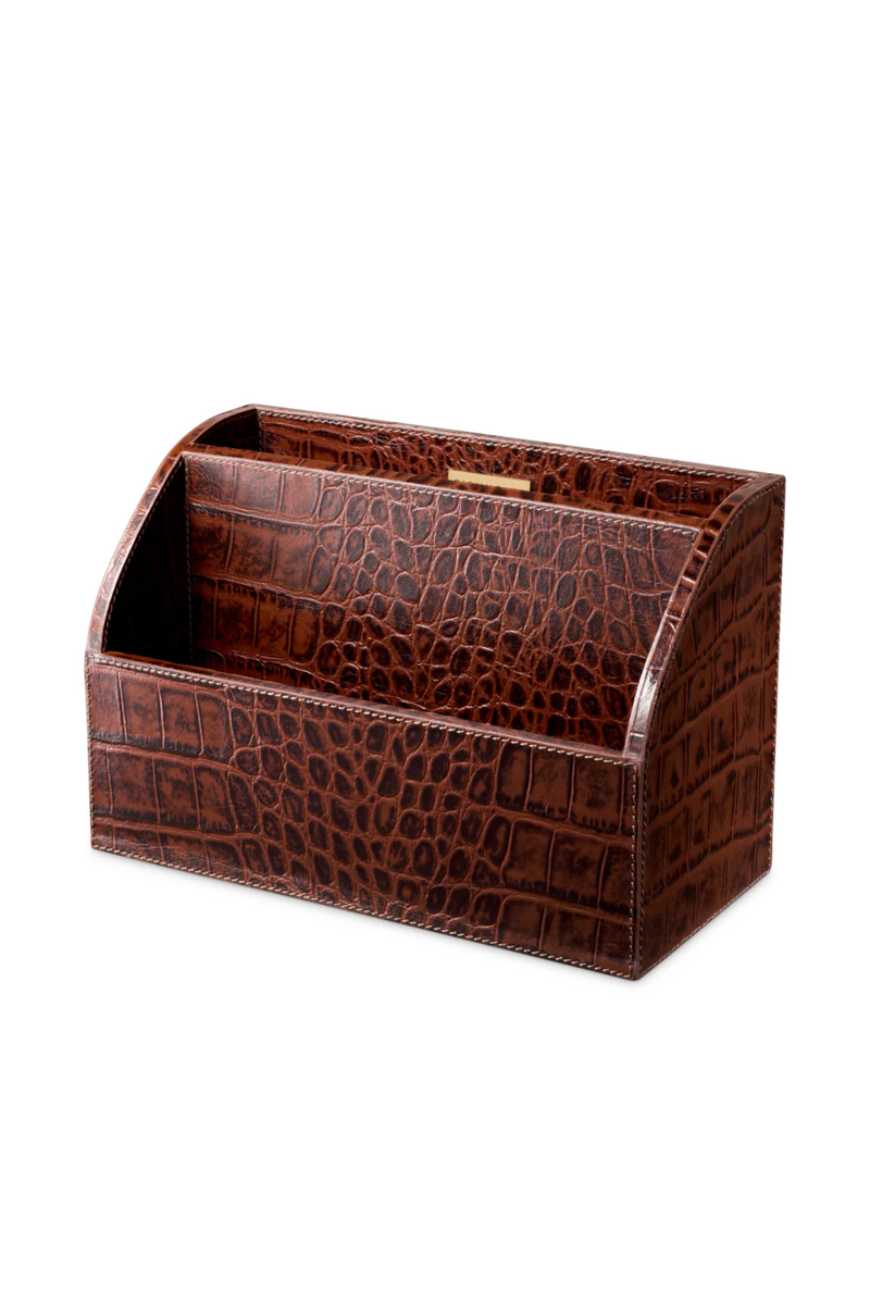Organisateurs de bureau en cuir embosse croco (3) | Eichholtz Scaleo | OROA.fr