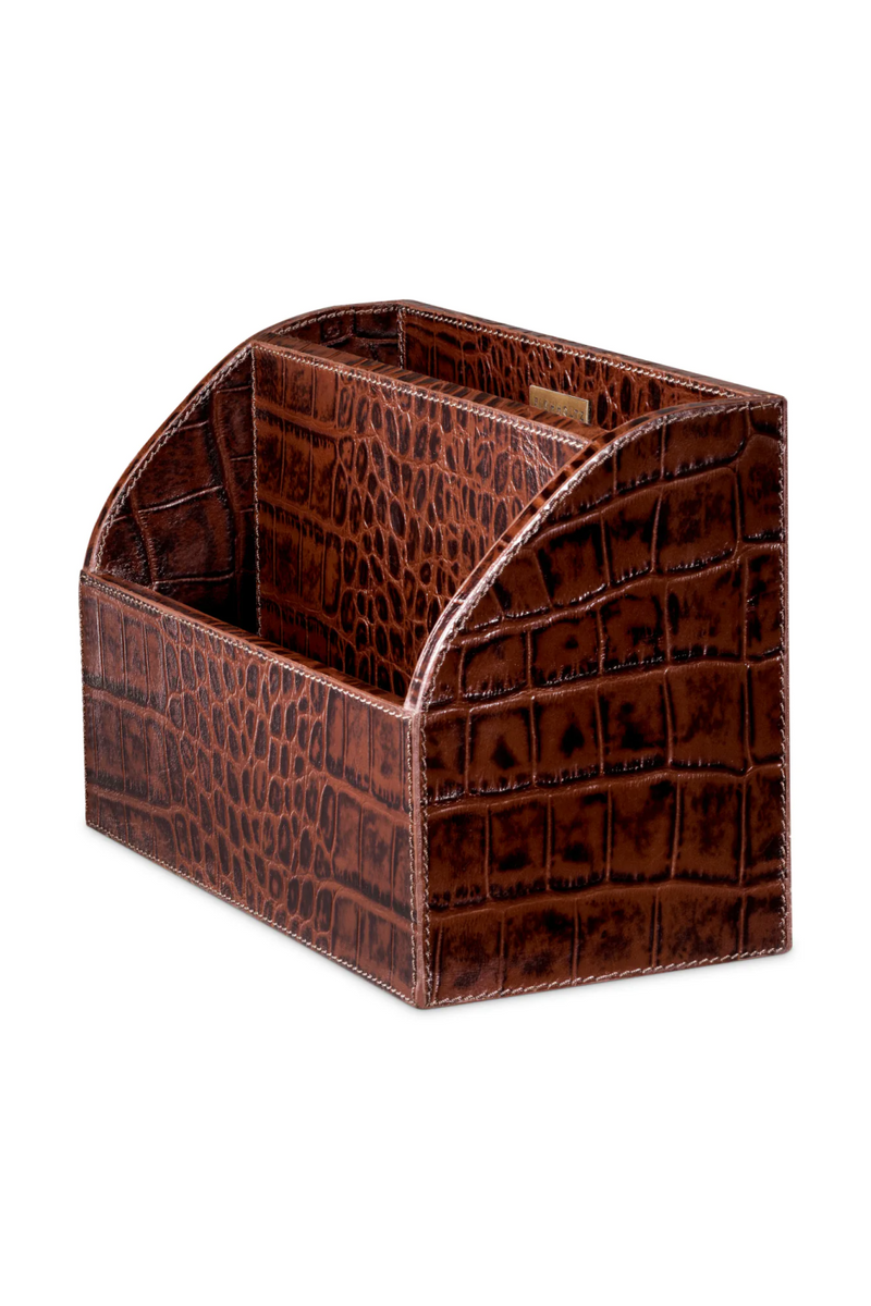 Organisateurs de bureau en cuir embosse croco (3) | Eichholtz Scaleo | OROA.fr