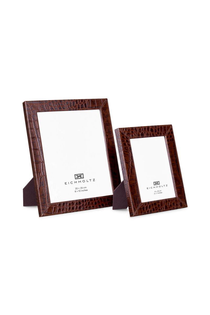 Cadres photo en cuir embosse croco (2) | Eichholtz Scaleo | OROA.fr