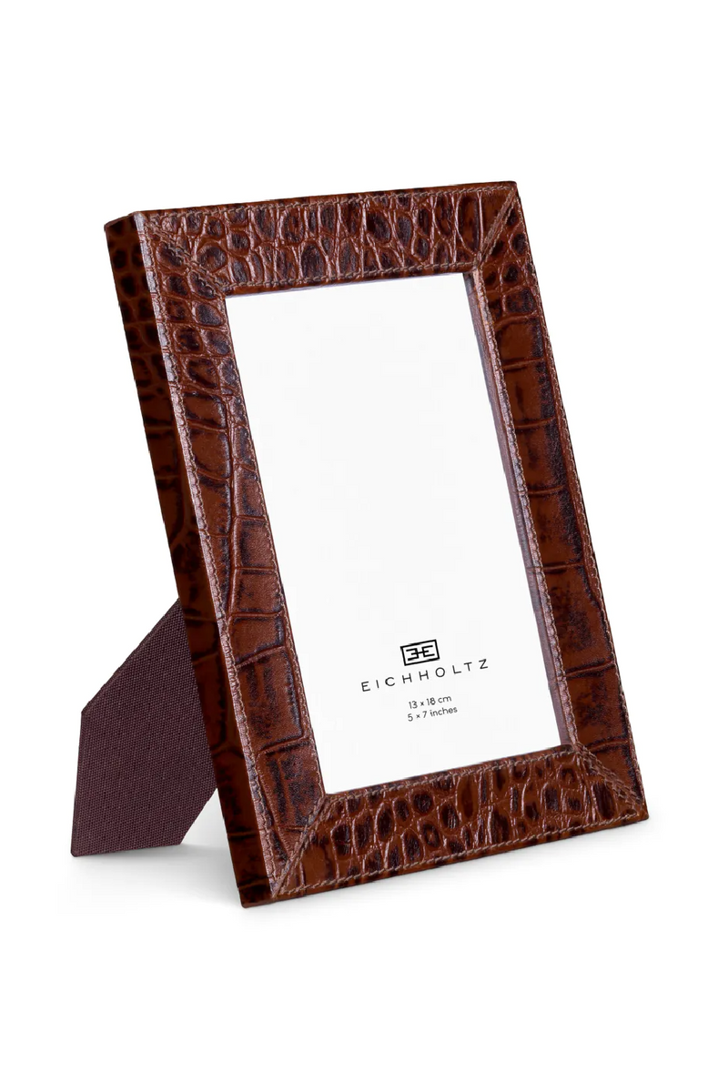 Cadres photo en cuir embosse croco (2) | Eichholtz Scaleo | OROA.fr