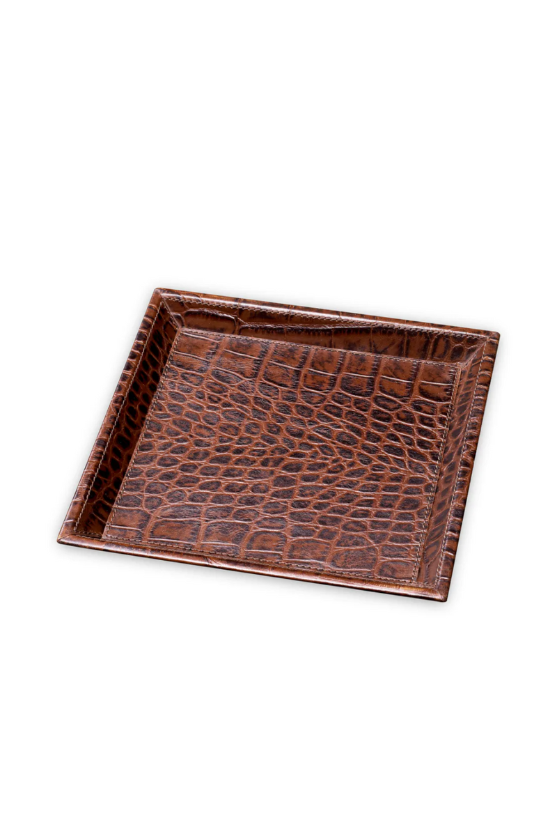 Plateaux de bureau en cuir embossé croco (2) | Eichholtz Scaleo | OROA.fr