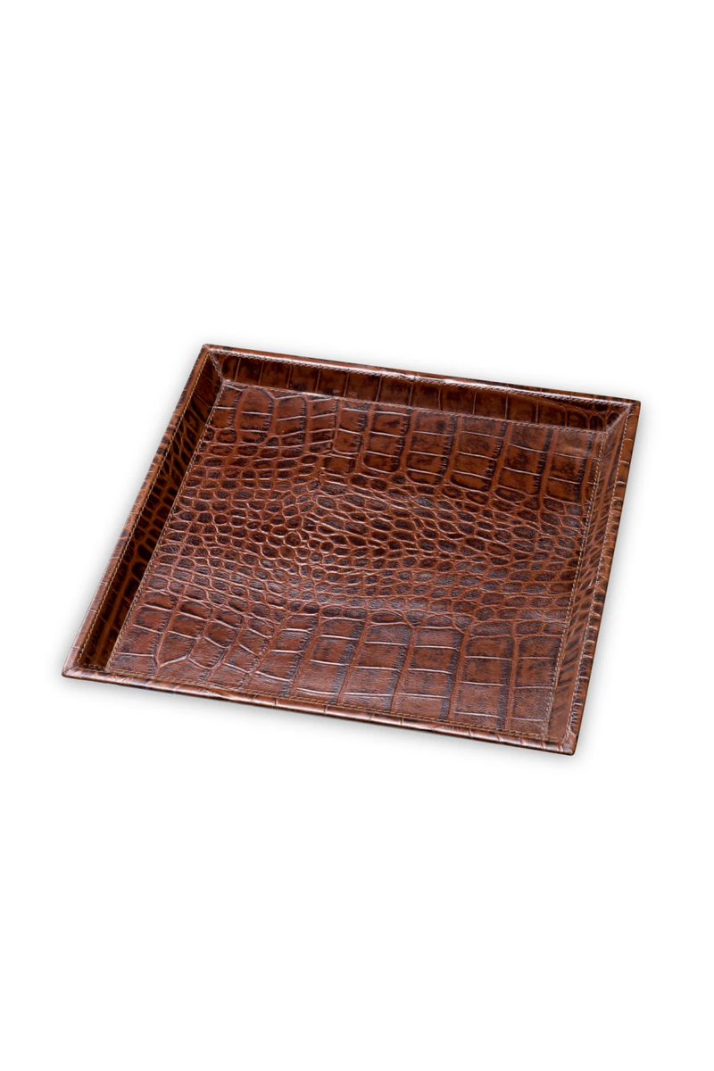 Plateaux de bureau en cuir embossé croco (2) | Eichholtz Scaleo | OROA.fr