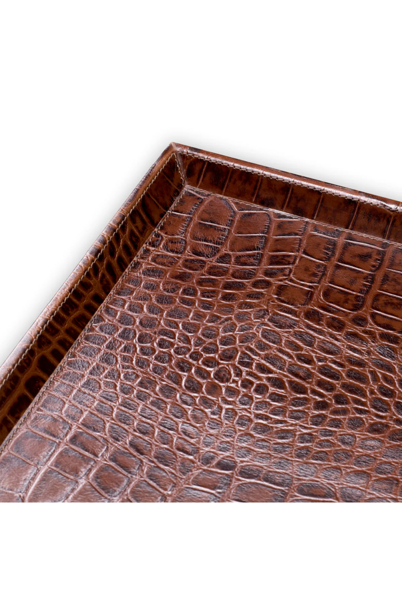 Plateaux de bureau en cuir embossé croco (2) | Eichholtz Scaleo | OROA.fr