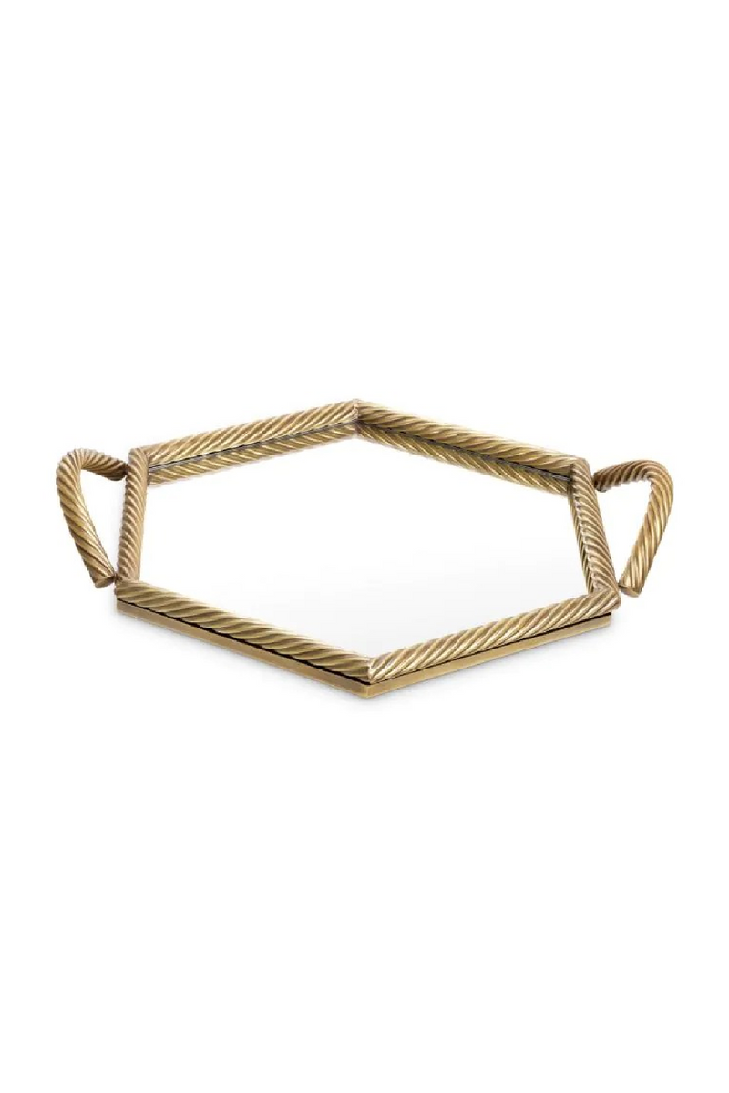 Plateau en laiton vintage | Eichholtz Salvi Hexagon | OROA.fr
