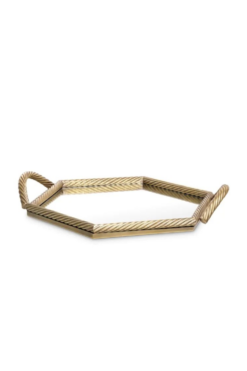 Plateau en laiton vintage | Eichholtz Salvi Hexagon | OROA.fr