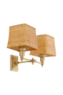 Applique Murale Double Avec Abat-Jour En Rotin | Eichholtz Lexington | OROA.fr