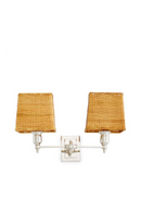 Applique Murale Double Avec Abat-Jour En Rotin | Eichholtz Lexington | OROA.fr