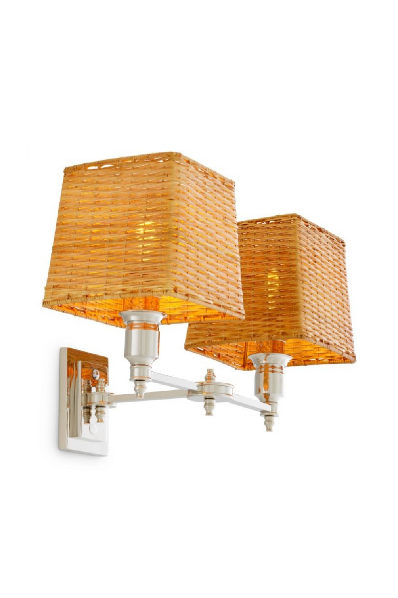 Applique Murale Double Avec Abat-Jour En Rotin | Eichholtz Lexington | OROA.fr
