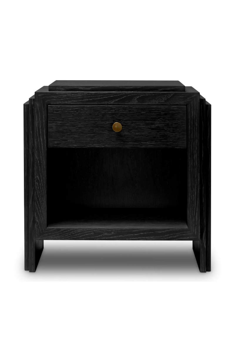 Table de chevet en chene a 1 tiroir | Eichholtz ArtDeco | OROA.fr