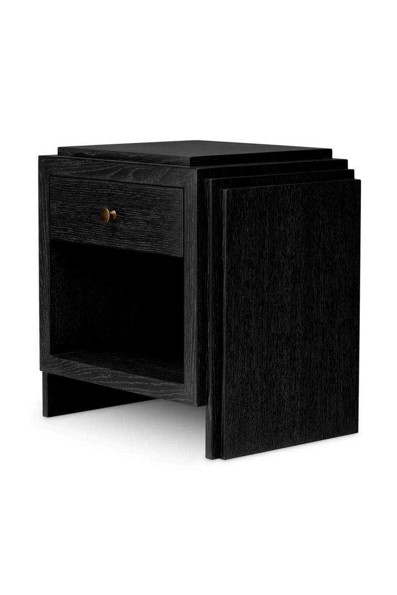 Table de chevet en chene a 1 tiroir | Eichholtz ArtDeco | OROA.fr