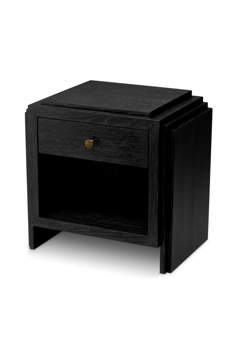 Table de chevet en chene a 1 tiroir | Eichholtz ArtDeco | OROA.fr
