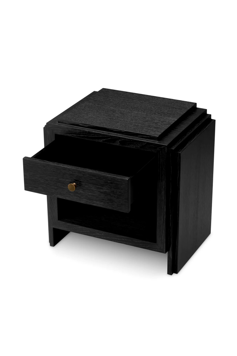Table de chevet en chene a 1 tiroir | Eichholtz ArtDeco | OROA.fr