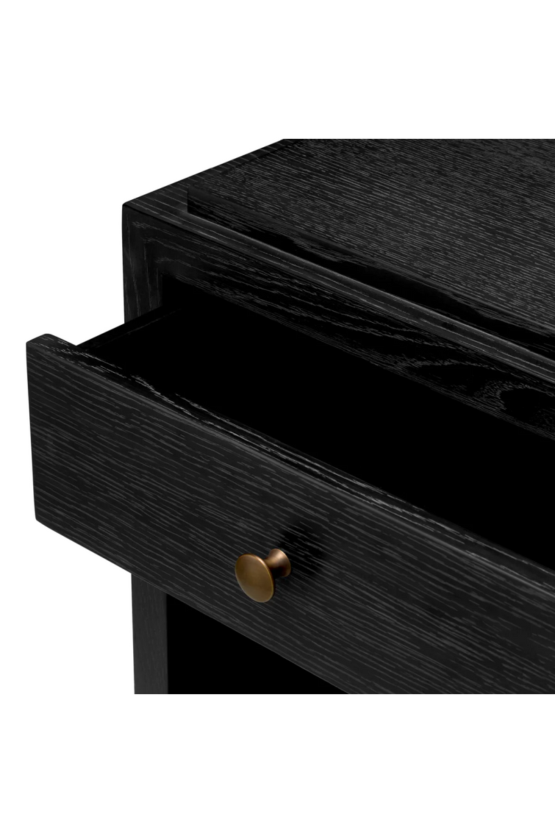 Table de chevet en chene a 1 tiroir | Eichholtz ArtDeco | OROA.fr