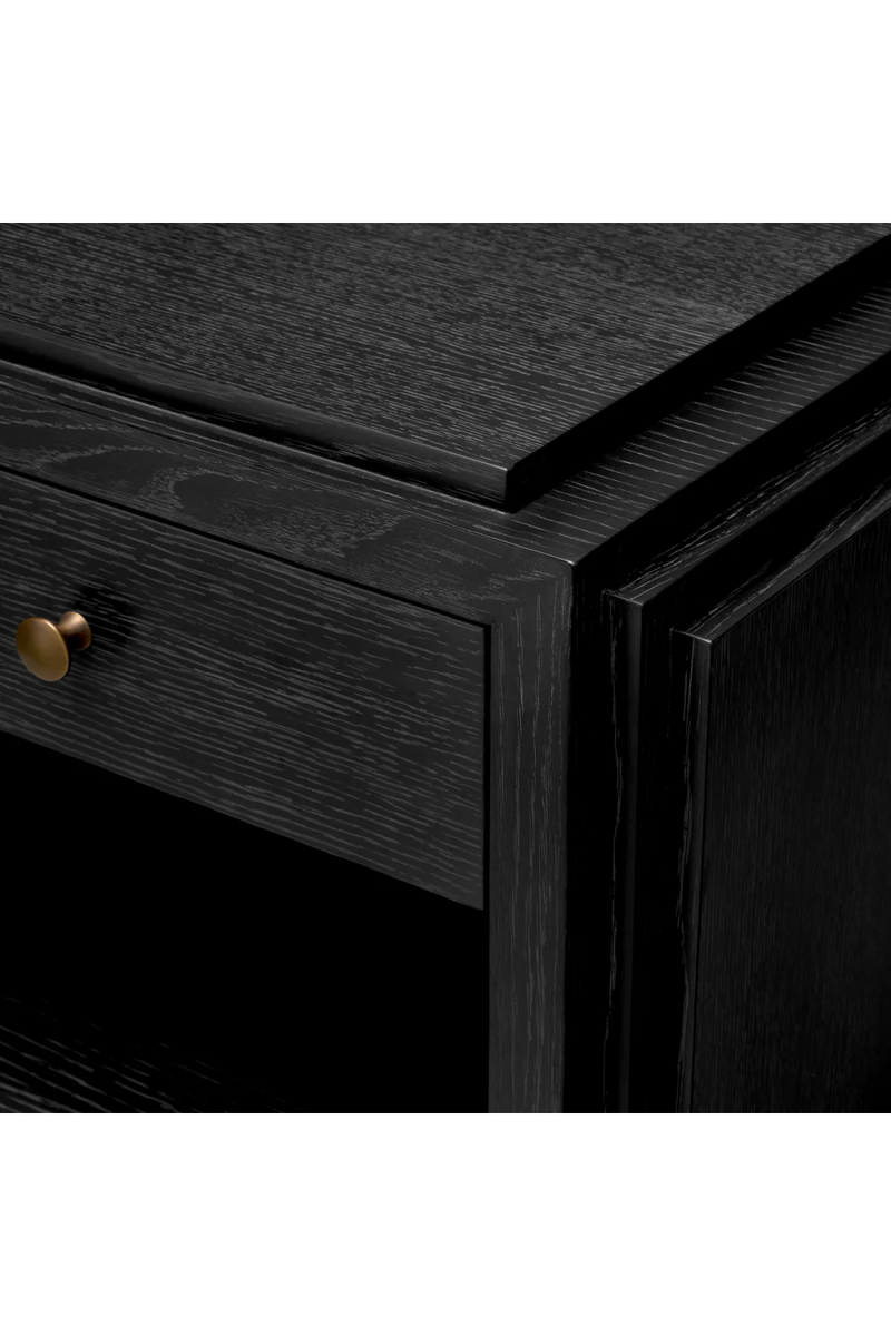 Table de chevet en chene a 1 tiroir | Eichholtz ArtDeco | OROA.fr