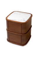 Table De Nuit A Deux Tiroirs Avec Plateau En Marbre | Eichholtz Cabana | OROA.fr