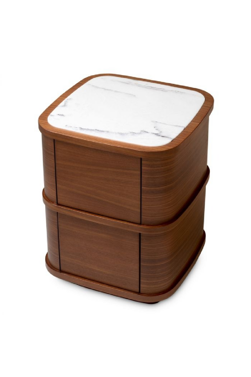 Table De Nuit A Deux Tiroirs Avec Plateau En Marbre | Eichholtz Cabana | OROA.fr