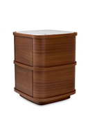 Table De Nuit A Deux Tiroirs Avec Plateau En Marbre | Eichholtz Cabana | OROA.fr