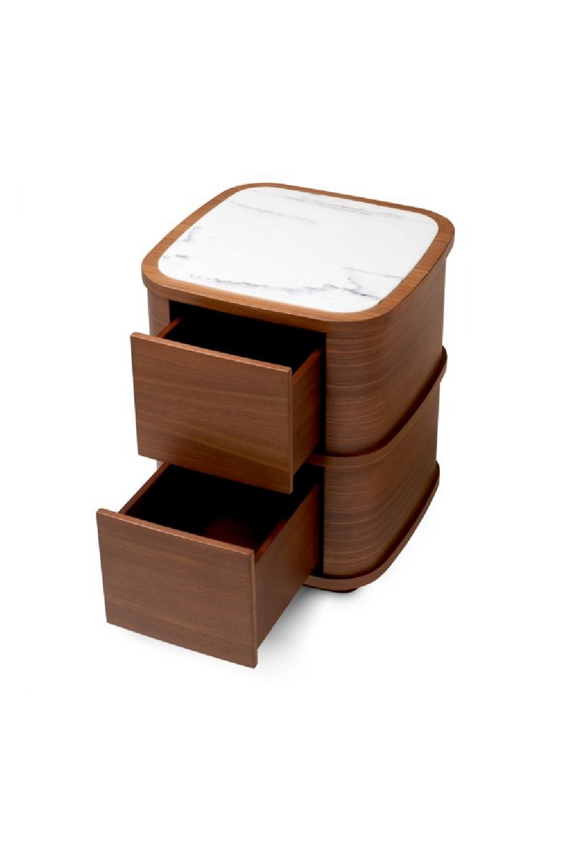 Table De Nuit A Deux Tiroirs Avec Plateau En Marbre | Eichholtz Cabana | OROA.fr