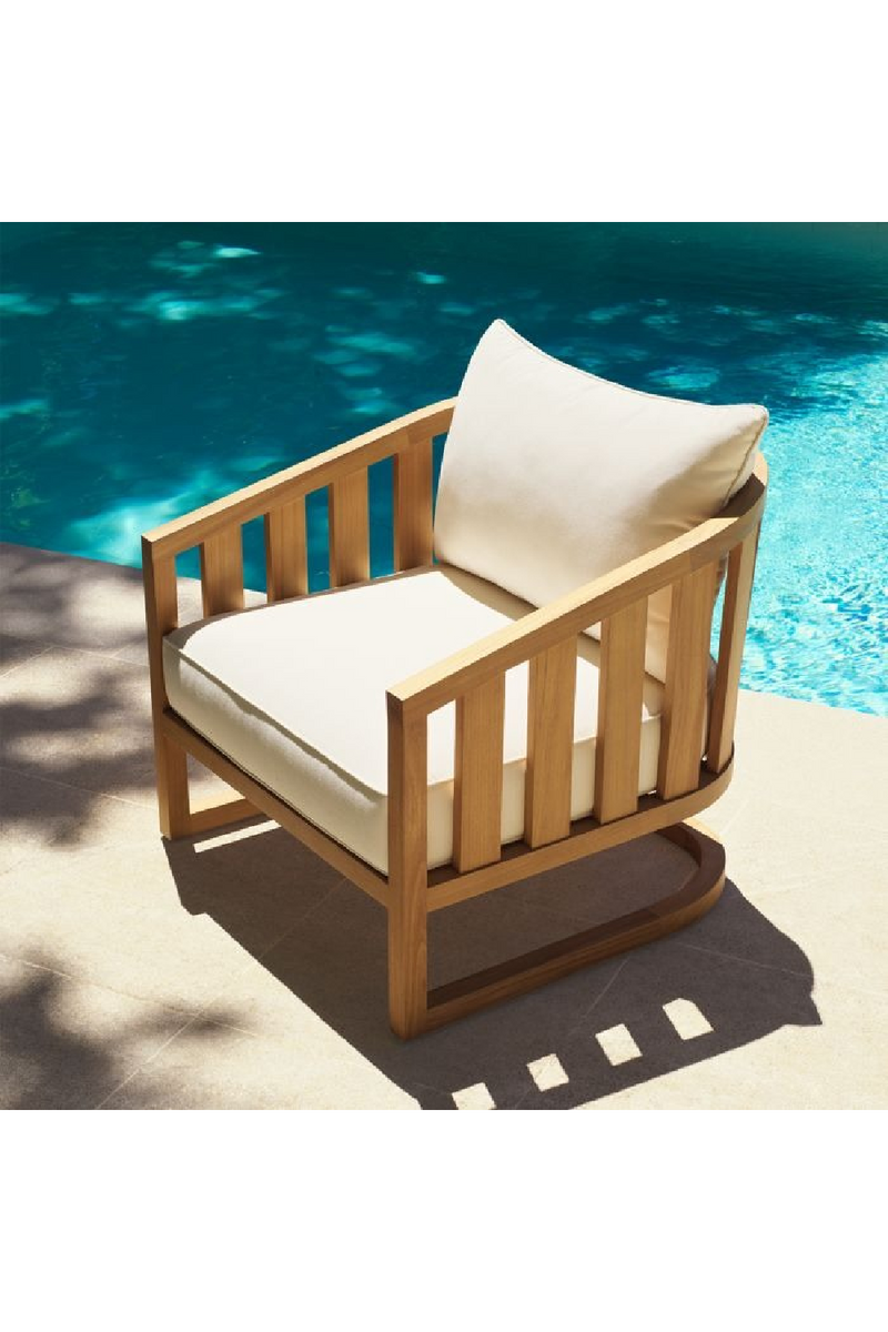 Fauteuil De Salon D’extérieur En Teck A Cantilever | Eichholtz Aruba | OROA.fr