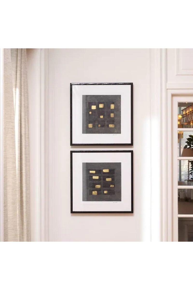 Ensemble de Tirages Photographiques Texturés (2) | Eichholtz Black Squares par Michael Willett  | OROA