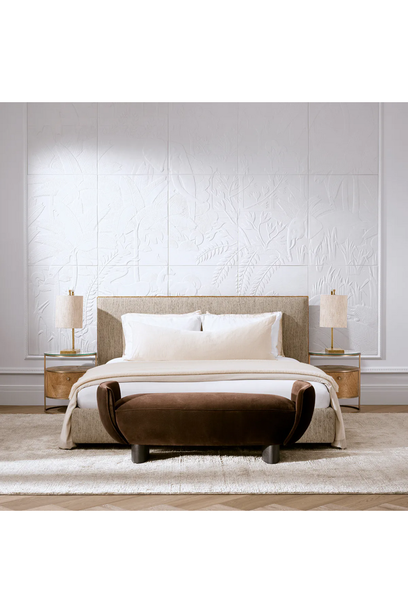 Banc en Velours Brun | Eichholtz Stirling | OROA.fr