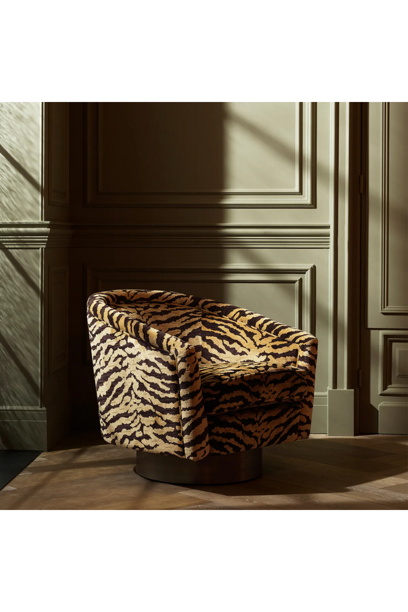 Fauteuil Pivotant Imprimé Tigre | Eichholtz Catene | OROA.fr