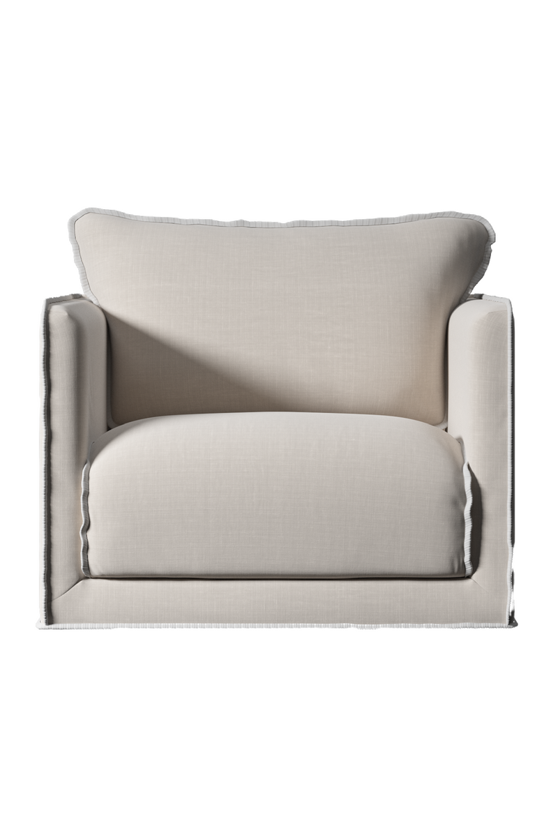 Fauteuil en lin blanc | Andrew Martin Whitecliff | Meubleluxe.fr