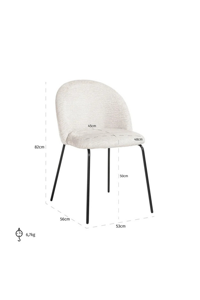 Modern Dining Chair Bouclé White | richmond indigo