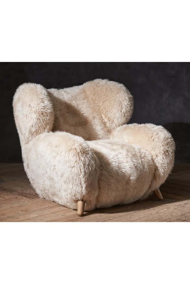 Fauteuil en yeti beige | Thimothy Houlton Manx