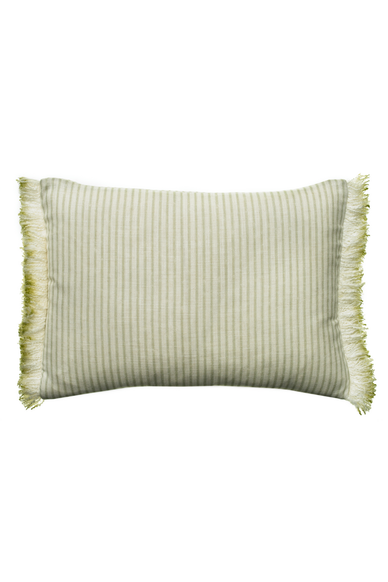 Coussin décoratif vert à motifs | Andrew Martin Picket Leaf | Meubleluxe.fr