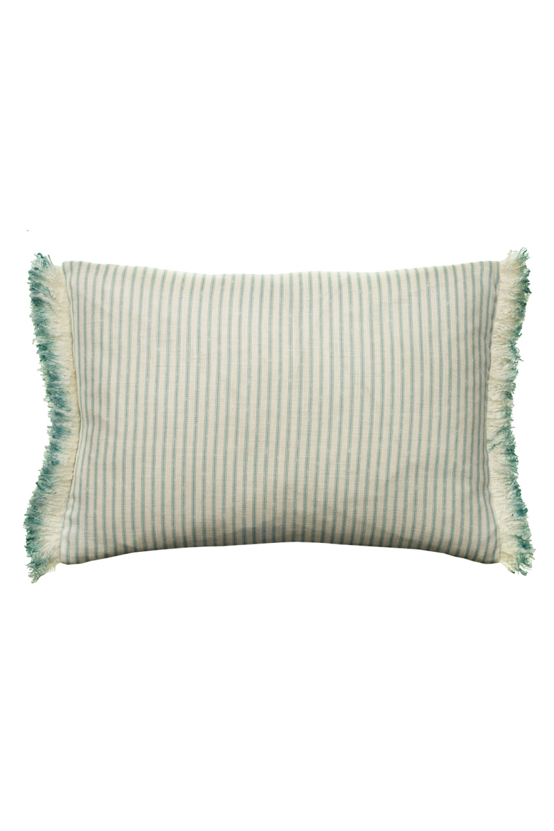 Coussin décoratif turquoise à motifs | Andrew Martin Picket Leaf | Meubleluxe.fr