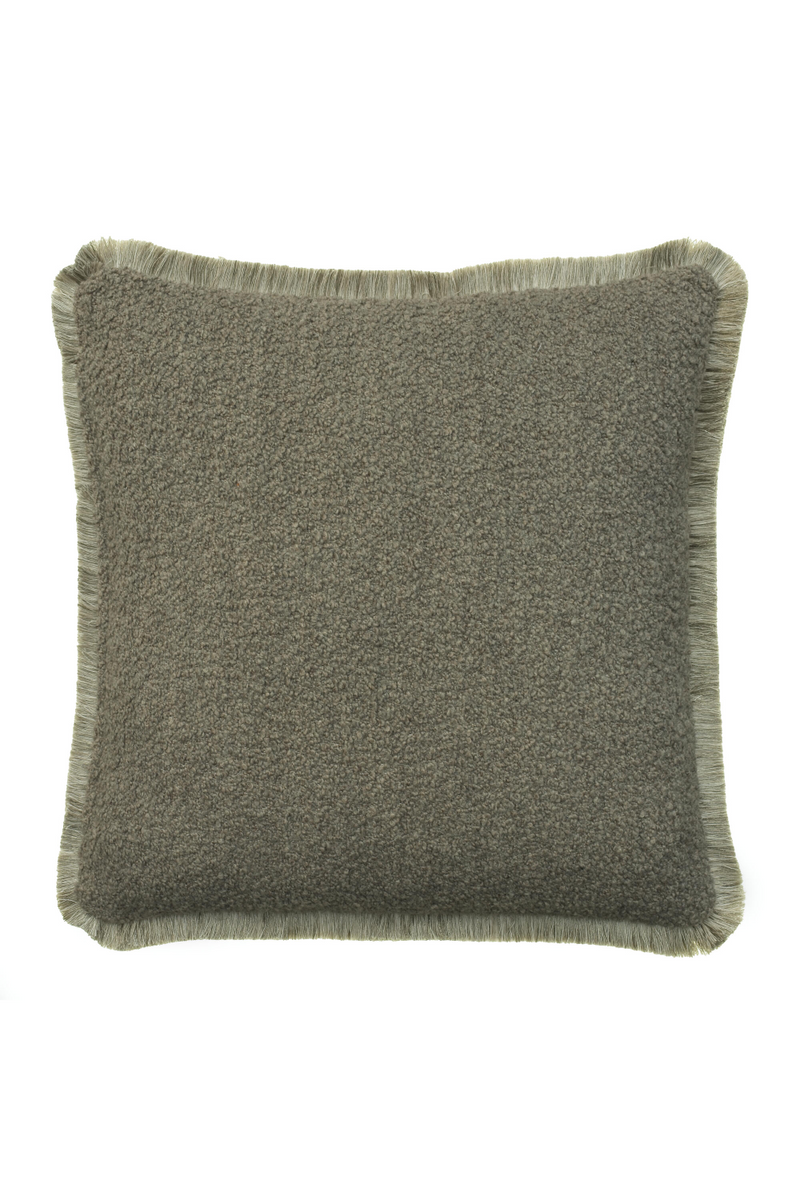 Coussin décoratif à franges bouclé gris| Andrew Martin Fleece  | Meubleluxe.fr