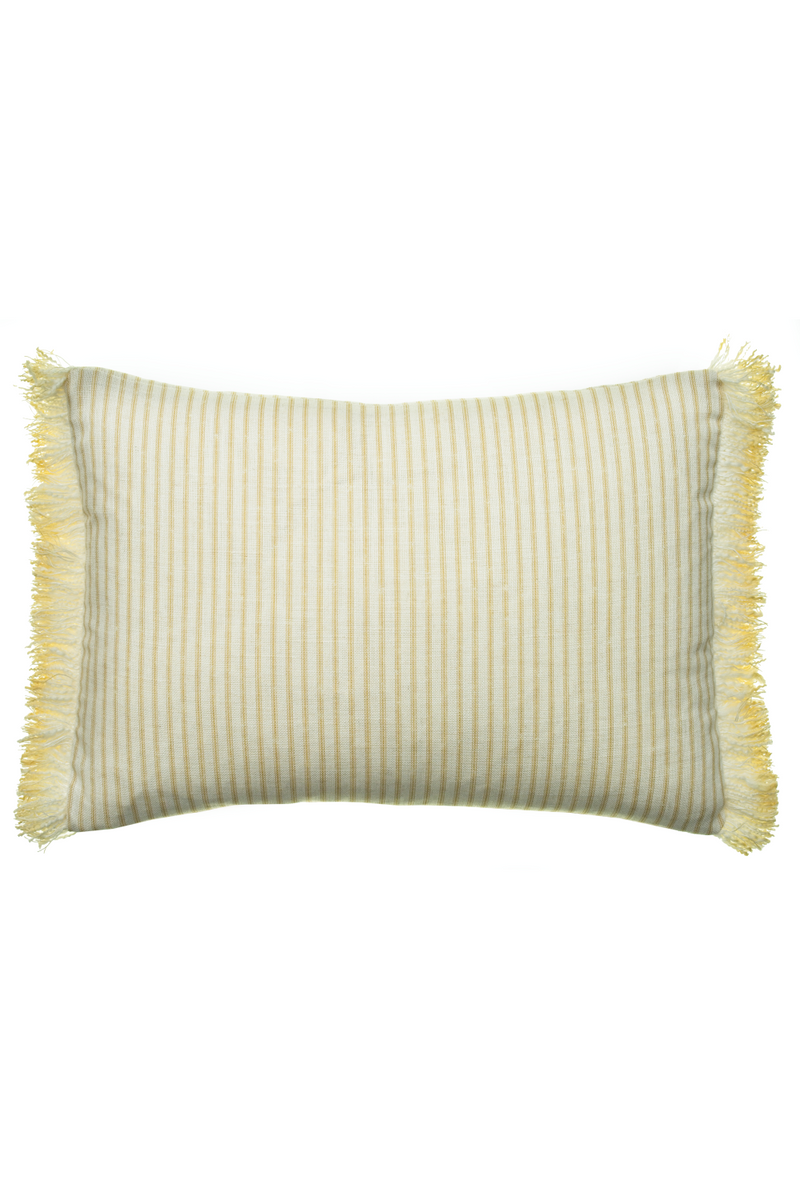 Coussin décoratif jaune  à motifs | Andrew Martin Picket Leaf | Meubleluxe.fr