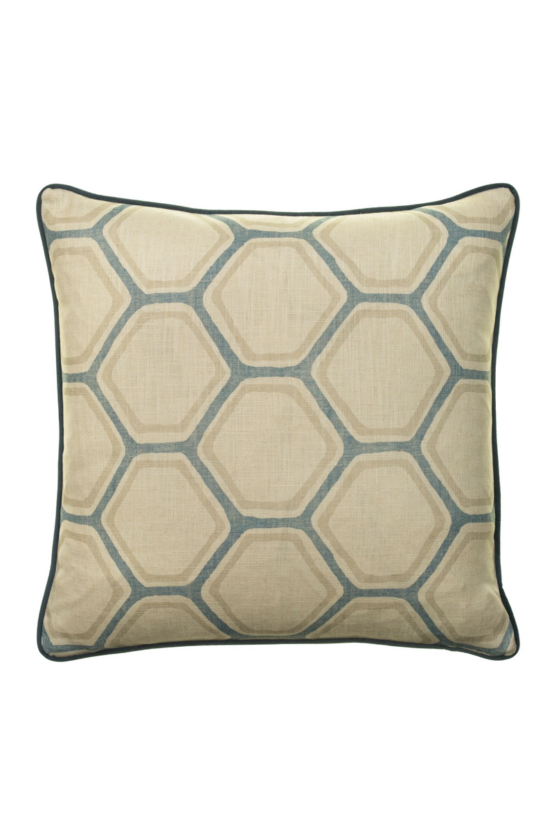 Coussin décoratif en lin beige-bleu | Andrew Martin Pergola | Meubleluxe.fr