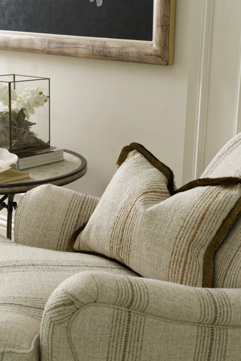 Coussin Rectangulaire en Lin à Rayures | Andrew Martin Atranin | OROA.fr